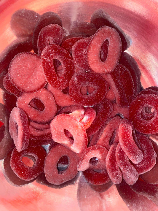 Anneaux fraise sucré ( 100g )